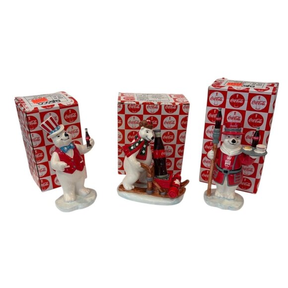 Lot of 3 Coca-Cola Polar Bears Around the World Germany Canada United Kingdom - Picture 14 of 14